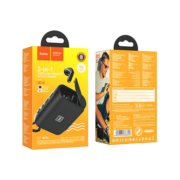 Hoco HC15 Poise 2 in 1 Wireless Speaker with Bluetooth Headset