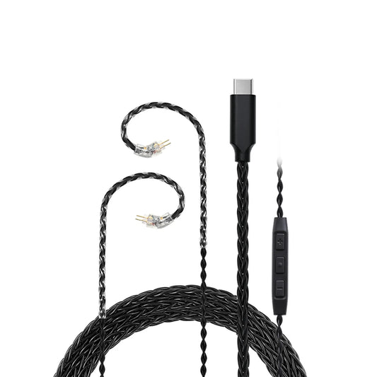 JCALLY TC08 PRO 8 CORE TYPE-C EARPHONE UPGRADE CABLE WITH MIC