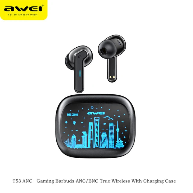 Awei T53 ANC TWS In-Ear HiFi Music Bluetooth 5.3 Wireless Headphones