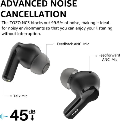 TOZO AeroSound2 Hybrid Active Noise Cancelling Wireless Earbuds