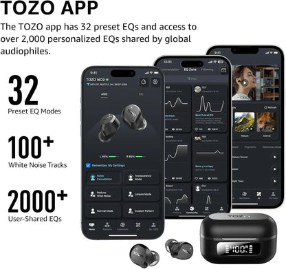 TOZO AeroSound Hybrid Active Noise Cancelling Wireless Earbuds